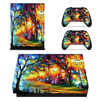 Acrylic painting decal skin for Xbox one X Console and 2 C.. Acrylic painting decal skin for Xbox one X Console and 2 C..