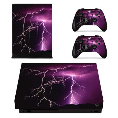 Electric Lightning sky decal skin for Xbox one X Console a.. Electric Lightning sky decal skin for Xbox one X Console a..