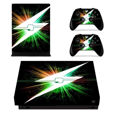 Lightning Bolt decal skin for Xbox one X Console and 2 Controllers