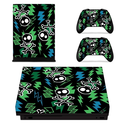 Skulls With Bolt decal skin for Xbox one X Console and 2 C.. Skulls With Bolt decal skin for Xbox one X Console and 2 C..