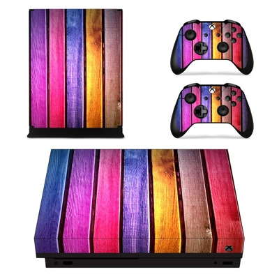 Colorful Wooden Texture decal skin for Xbox one X Console .. Colorful Wooden Texture decal skin for Xbox one X Console ..