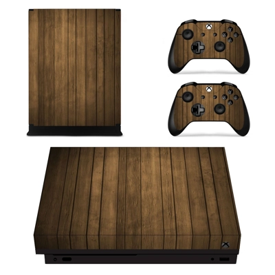 Wooden Texture decal skin for Xbox one X Console and 2 Controllers
