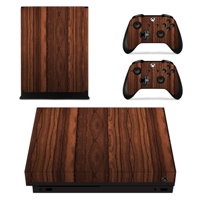 Wooden Texture decal skin for Xbox one X Console and 2 Controllers