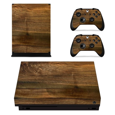 Wooden Texture decal skin for Xbox one X Console and 2 Controllers