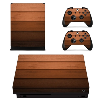 Wooden Texture decal skin for Xbox one X Console and 2 Controllers