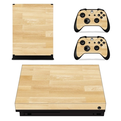 Wooden Texture decal skin for Xbox one X Console and 2 Controllers