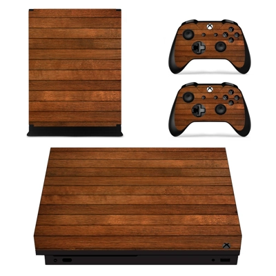 Wooden Texture decal skin for Xbox one X Console and 2 Controllers