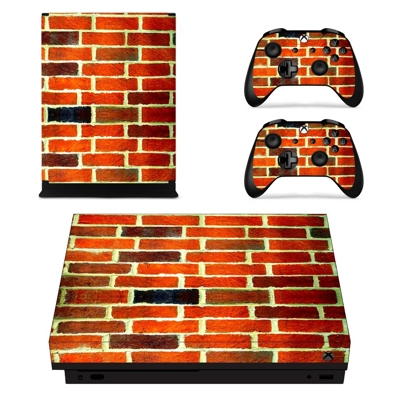 Brick Wall decal skin for Xbox one X Console and 2 Controllers