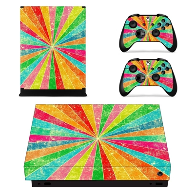 Abstract Rainbow decal skin for Xbox one X Console and 2 C.. Abstract Rainbow decal skin for Xbox one X Console and 2 C..