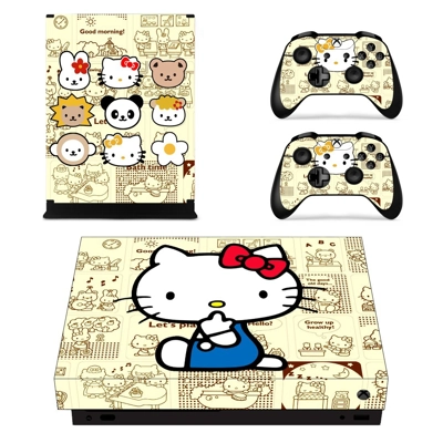 Hello Kitty decal skin for Xbox one X Console and 2 Controllers