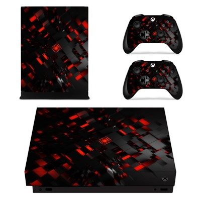 Abstract black and red shapes decal skin for Xbox one X Co.. Abstract black and red shapes decal skin for Xbox one X Co..