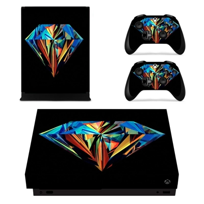 Colorful Dimond decal skin for Xbox one X Console and 2 Controllers