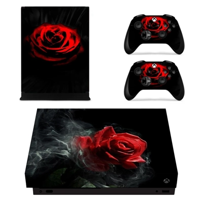Smoky Dark red Rose decal skin for Xbox one X Console and .. Smoky Dark red Rose decal skin for Xbox one X Console and ..