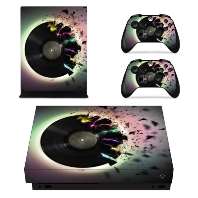 Brusting music cd records decal skin for Xbox one X Console and 2 Controllers
