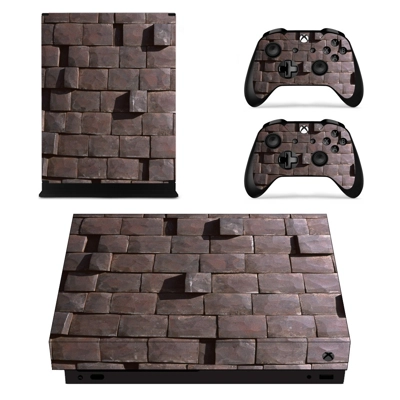 Brick wall decal skin for Xbox one X Console and 2 Controllers