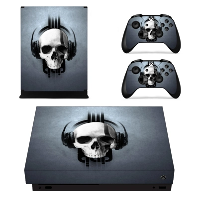 Skull Listening Music decal skin for Xbox one X Console an.. Skull Listening Music decal skin for Xbox one X Console an..