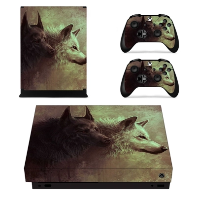 Black and White Dog decal skin for Xbox one X Console and .. Black and White Dog decal skin for Xbox one X Console and ..