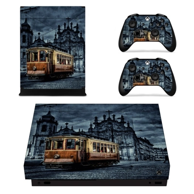 City Tram decal skin for Xbox one X Console and 2 Controllers