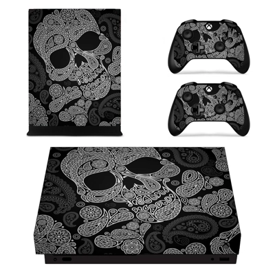 Custom Skull Design decal skin for Xbox one X Console and 2 Controllers