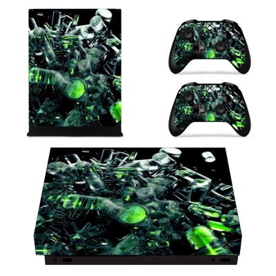3D Abstract Design decal skin for Xbox one X Console and 2 Controllers
