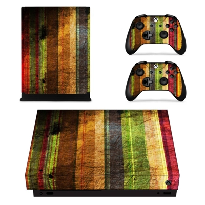 Rusted multicolor fabric design decal skin for Xbox one X Console and 2 Controllers