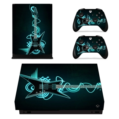 Electrict Guiter decal skin for Xbox one X Console and 2 Controllers