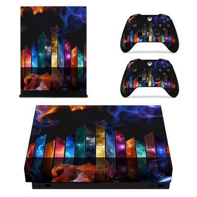 Custom 3d Design decal skin for Xbox one X Console and 2 Controllers