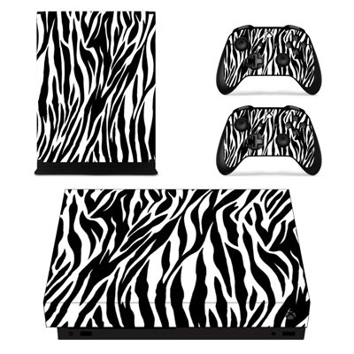 Zebra pattern decal skin for Xbox one X Console and 2 Controllers