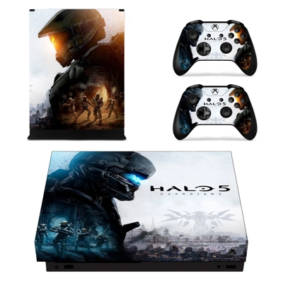 Halo 5 decal skin for Xbox one X Console and 2 Controllers Halo 5 decal skin for Xbox one X Console and 2 Controllers