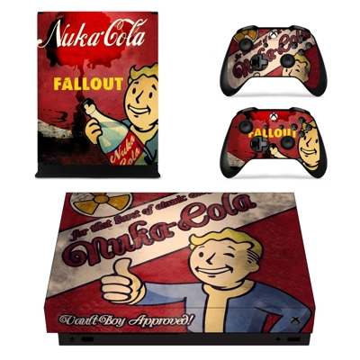 Nuka cola Fallout decal skin for Xbox one X Console and 2 Controllers