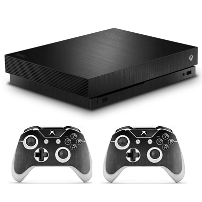 Black decal skin for Xbox one X Console and 2 Controllers Black decal skin for Xbox one X Console and 2 Controllers