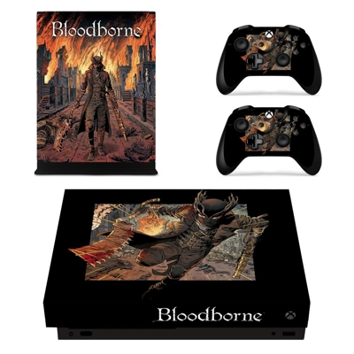 Bloodborne decal skin for Xbox one X Console and 2 Controllers