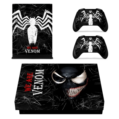Venom decal skin for Xbox one X Console and 2 Controllers Venom decal skin for Xbox one X Console and 2 Controllers