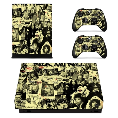 Rock and Roll decal skin for Xbox one X Console and 2 Controllers