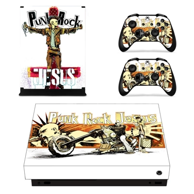 Punk Rock Jesus decal skin for Xbox one X Console and 2 Controllers