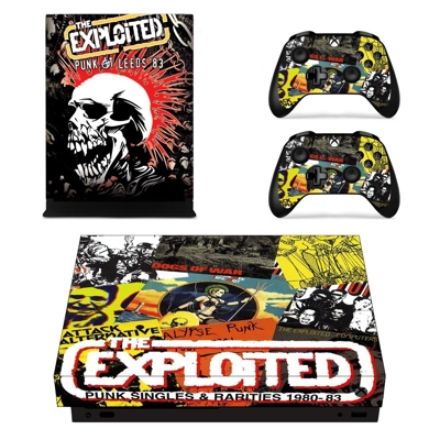 The exploited punk singles & rarities decal skin for Xbox one X Console and 2 Controllers