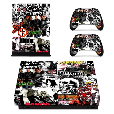 Rock and Roll decal skin for Xbox one X Console and 2 Controllers