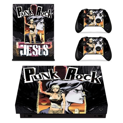 Punk Rock decal skin for Xbox one X Console and 2 Controll.. Punk Rock decal skin for Xbox one X Console and 2 Controll..