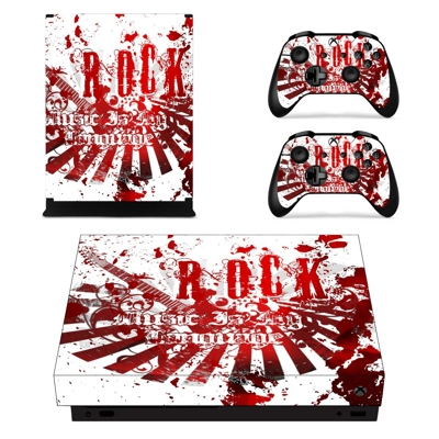 Rock music HD decal skin for Xbox one X Console and 2 Cont.. Rock music HD decal skin for Xbox one X Console and 2 Cont..