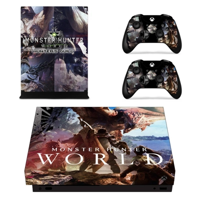 Monster Hunter world decal skin for Xbox one X Console and 2 Controllers