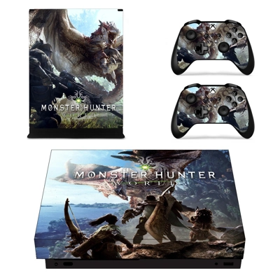 Monster Hunter world decal skin for Xbox one X Console and 2 Controllers