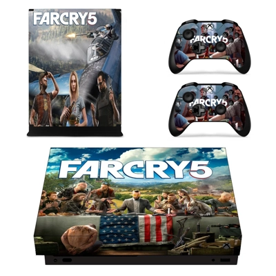 Far Cry 5 decal skin for Xbox one X Console and 2 Controllers