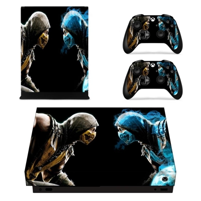 Mortal Kombat X decal skin for Xbox one X Console and 2 Controllers