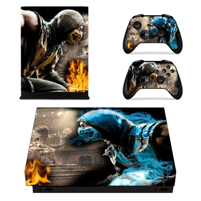 Mortal Kombat X decal skin for Xbox one X Console and 2 Controllers