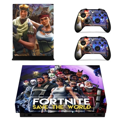 Fortnite decal skin for Xbox one X Console and 2 Controllers