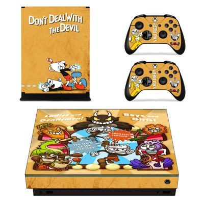 Cuphead decal skin for Xbox one X Console and 2 Controllers Cuphead decal skin for Xbox one X Console and 2 Controllers