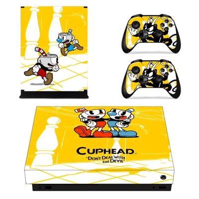Cuphead decal skin for Xbox one X Console and 2 Controllers Cuphead decal skin for Xbox one X Console and 2 Controllers
