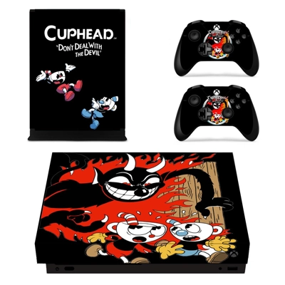 Cuphead decal skin for Xbox one X Console and 2 Controllers Cuphead decal skin for Xbox one X Console and 2 Controllers