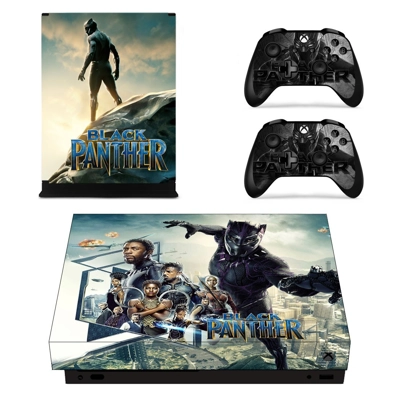 Black Panther decal skin for Xbox one X Console and 2 Cont.. Black Panther decal skin for Xbox one X Console and 2 Cont..