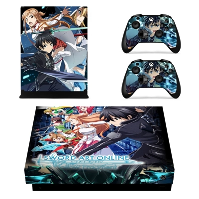 Sword Art Online Hollow Fragment decal skin for Xbox one X Console and 2 Controllers